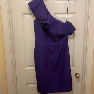 Beautiful NWT purple silk/cotton one shoulder dress